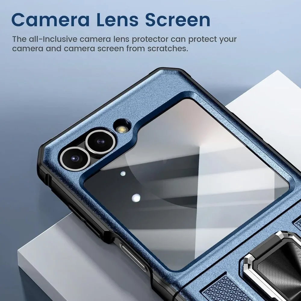Galaxy Z Flip 6 Case with Belt Clip Holster  Rotatable Ring Kickstand